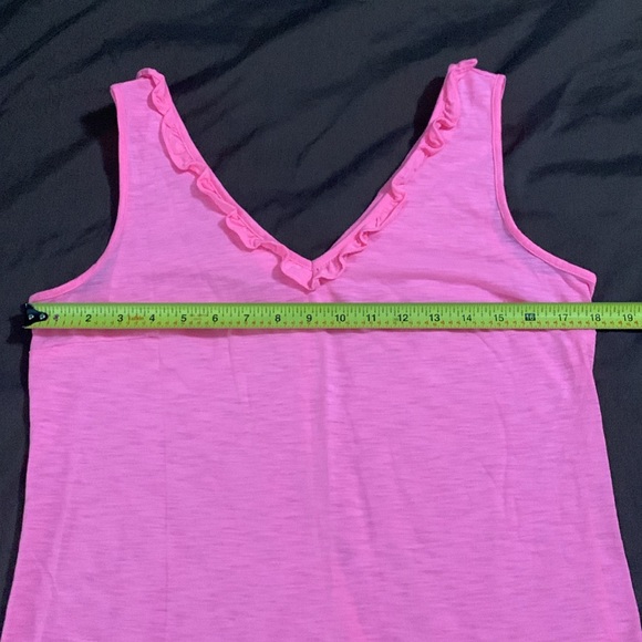 EUC Women’s size L Lilly Pulitzer pink ruffled tank top - Picture 4 of 6